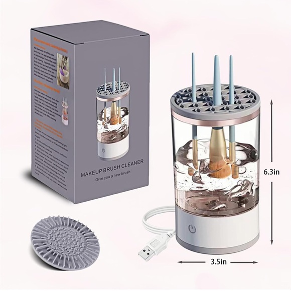 Eleganiiii Brush Cleaner Machine-Electric White Transparent NWT - Picture 3 of 10